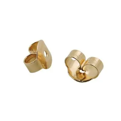 1 Pair Of 375 9ct Yellow Gold Butterfly Earring Back Fasteners Scroll Push Fit • £9.33