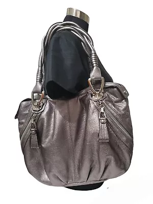 B Makowsky Silver / Metallic / Gray / Leather Shoulder Bag • $32.30