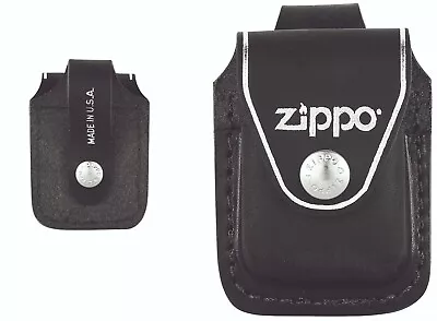 Genuine Zippo Black Leather Pouch (98003) With Loop In Box Brand New • $32.95