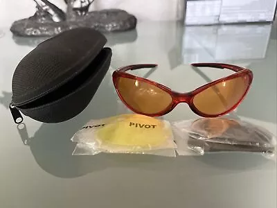 Vintage Smith Pivot Red Wrap Sunglasses W/ Case Extra Lens Set • $75