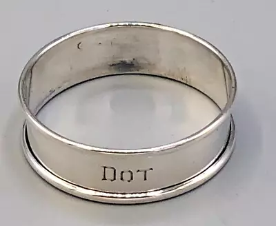 Webster Sterling Silver Napkin Ring 1/2  Wide Monogrammed Dot • $35