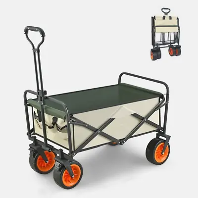 Folding Beach Wagon Cart Trolley Garden Outdoor Picnic Camping Sports Market Col • $89.99