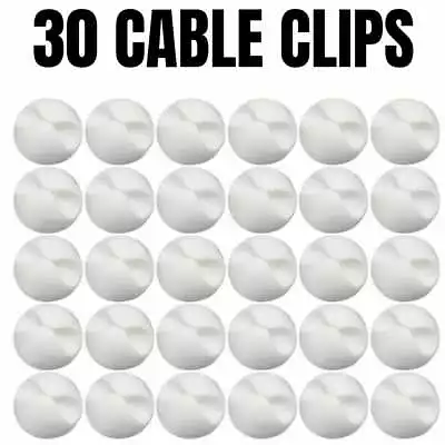 6/12/20/30 Cable Clips Tidy Cord Lead Organiser USB Charger Holder Drop Uk • £5.49