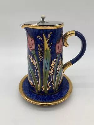 Rare Antique Art Nouveau Lovatts Langley Mill Pitcher Enamelled And Gilded • £125