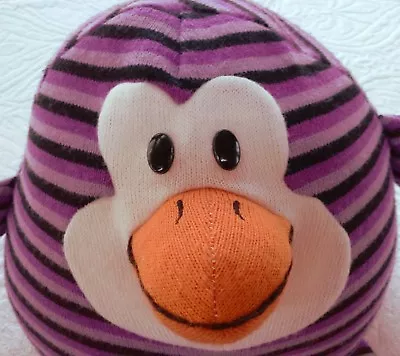 Mushable Pot Bellies Black Purple Striped Penguin Pillow Stuffed Animal  • $9.78