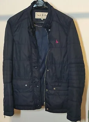 Ladies Jack Wills Navy Blue Quilted Light Weight Jacket Size 12 • £15.99