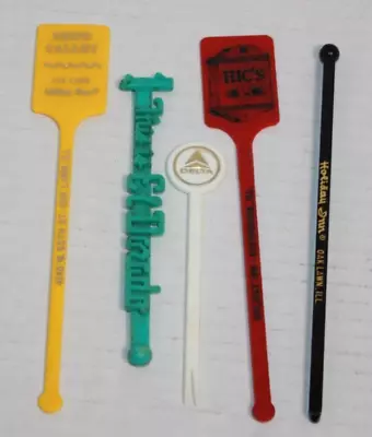 Vintage Lot 5 Advertising Swizzle Sticks (A) • $5.99