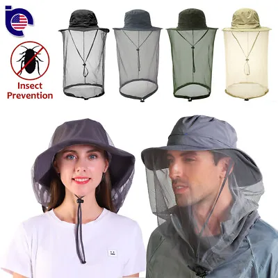 Men Women Mosquito Head Face Net Hat Boonie Hat Sun Cap Hidden Mesh Protection • $12.99