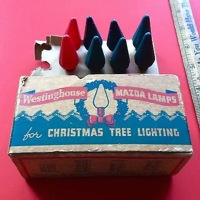 Vintage 1930‘s Mazda C6 C-6 Flame Style Christmas Light Bulbs Westinghouse Works • $60