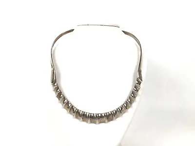 Taxco Mexican Sterling Silver 925 Ribbed Collar Choker Pre-Owned Fine Jewelry • $112.50