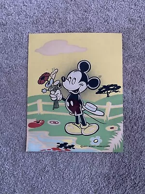 Vintage 1940s Disney Mickey Mouse Glow In The Dark Luminous Picture Print • $29.99