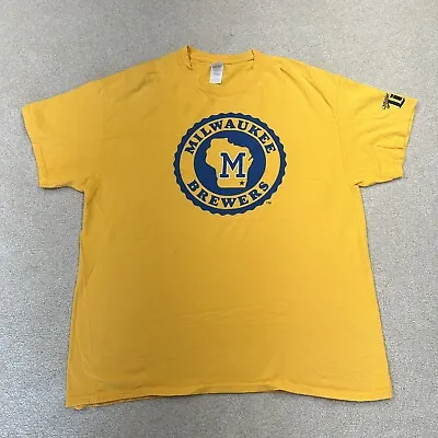 Milwaukee Brewers Miller Lite T-Shirt Mens Size XL Yellow • $12.09