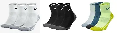 New Nike Everyday Cushion Max Ankle Socks  L SX5549 3 Pair Dri-Fit Tennis Run • $25