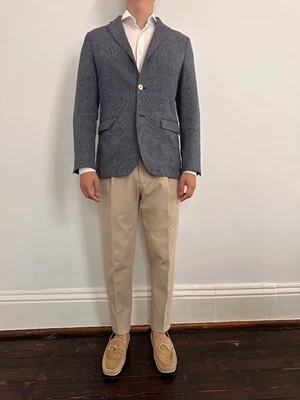 $70 • Buy MASSIMO DUTTI Men’s Unlined Navy Cotton Blazer Sports Jacket