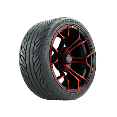 Set Of 4 GTW 15  Spyder Red/Black Golf Cart Wheels On 215/40-R15 Street Tires • $1134.95