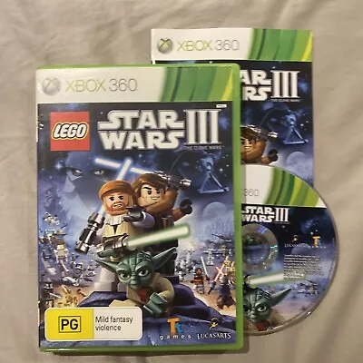 LEGO Star Wars III 3 The Clone Wars Xbox 360 Game + Manual • LEGO Xbox Games PAL • $14.89