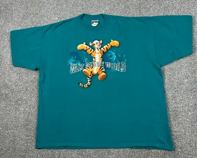 VTG Walt Disney World Shirt Sleeve Mens 2XL Green Winnie The Pooh Tigger 90s Y2K • $24.95