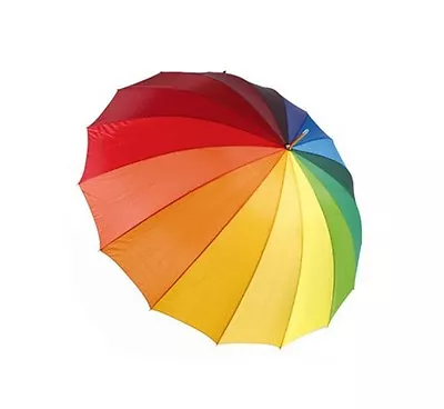 Drizzles 16 Panel Rainbow Golf Walking Length Long Umbrella Multicolour • £17.99