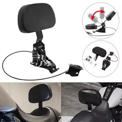 $66.99 • Buy Adjustable Rider Driver Backrest Pad W/Mounting Kit For Harley Touring 2009-2023