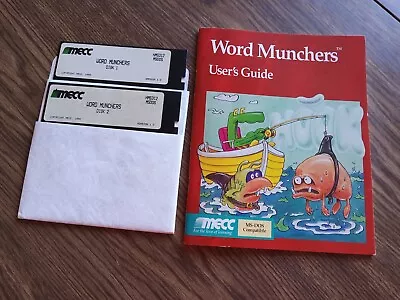 Vintage Word Munchers 1.0 By MECC For IBM PC Tandy 1000 Floppy Disks & Guide  • $19.50