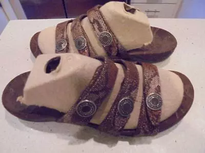 £22.10 • Buy Women's Brown Shimmer Vionic Orthaheel Ashley Sandals Shoes Size 9 Excellent Co