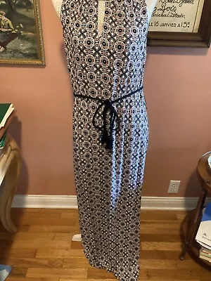 SOMA Long Sleeveless Maxi Dress Geometric Print Size L • $14