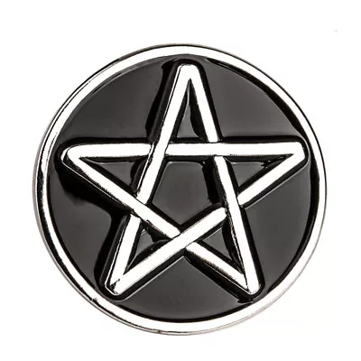 Pentagram Star Enamel Badge Pin Heavy Metal Goth Biker  • £2.99