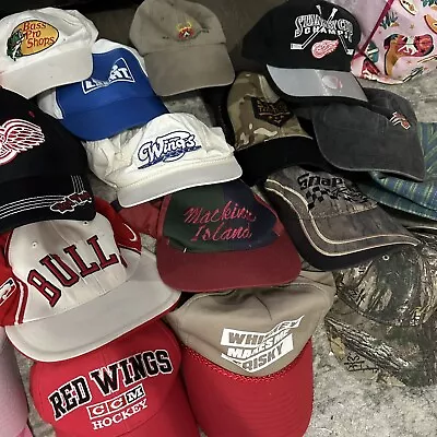 Lot Of Vintage Hats - Bulls - Red Wings - Bass Pro - Harley Davidson • $5