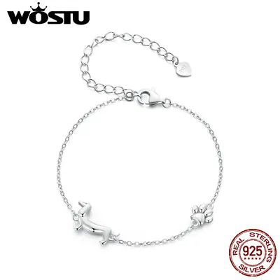 Wostu Fashionable Women 925 Sterling Silver Adorable Dachshund Bracelet Jewelry • $12.71