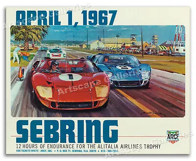 1967 Sebring Florida Race - Vintage Style Auto Racing Poster - 24x30 • $22.95