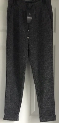 £9.99 • Buy Black Mix M&S Peg Leg Trousers Size 8 Regular New