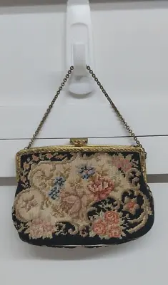 Antique Floral Petit Point Purse • $75