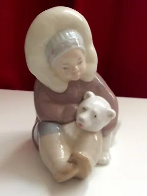 £56 • Buy Lladro Figure   Eskimo Child With Polar Bear Cub    1195. 