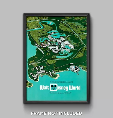 Walt Disney World Magic Kingdom Map Print Poster 1971 Press Kit Art Decor 3287 • $29.95