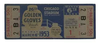 FULL TICKET March 6 1953 SONNY LISTON Golden Gloves Boxing Finals EXTREMELY RARE • $575