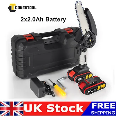 CONENTOOL Mini Cordless Chainsaw  6  Electric One-Hand Saw Wood Cutter + Battery • £26.99