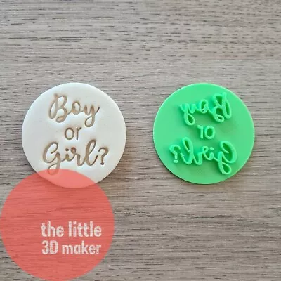 Boy Or Girl Cookie Cutter Stamp Fondant Embosser Baby Shower • $3