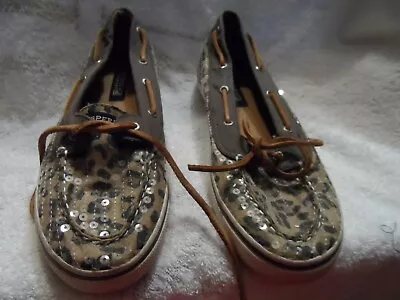 Brown Leopard With Sequin Loafer Shoes Size 6M From Sperry Top-sider • $15