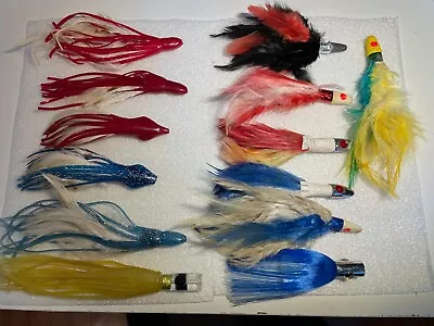 13 Saltwater Inline Skirted Trolling Feather Jigs • $9.95