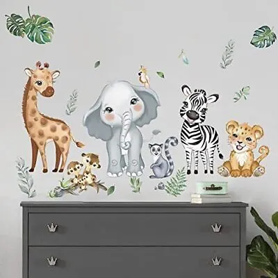 £16.62 • Buy Animal Wall Stickers Kids, Jungle Wall Stickers, Safari Animals Nursery Wall  