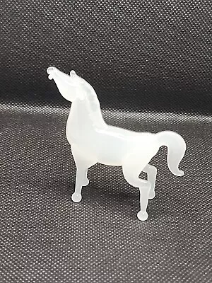 Vintage Tiny Art Glass Horse Mid Century White Opaque Glass  • $22
