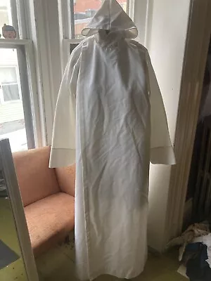 Vintage VTG Hooded CHOIR CASSOCK ALB C M ALMY FRONT WRAP 54” LONG 42” CHEST Snap • $34