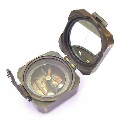 Vintage Brass Theodolite Compass Alidade Transit Telescope Survey Instrument    • $32