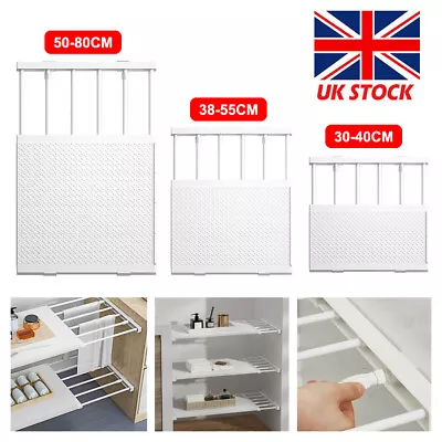 £5.99 • Buy Adjustable Closet Cupboard Divider Rack Storage Organizer Shelf Extendable Rack