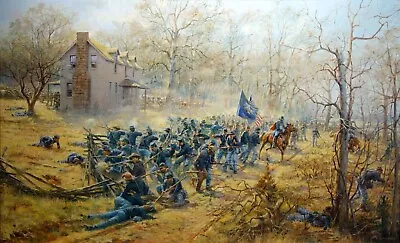 US CIVIL WAR 1862 Battle Of Prairie Grove Arkansas Painting 8x10 PREMIUM REPRINT • $15.97