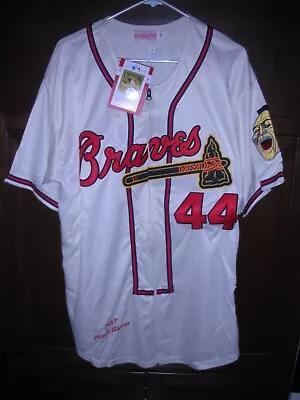 Nwt. Hank Aaron Zippered Milwaukee Braves Jersey Mitchell & Ness 56 Cream • $195