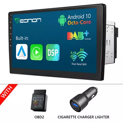 OBD+10.1  IPS Touch Android Octa Core Car Stereo Radio GPS Apple CarPlay DSP APP • $210.41