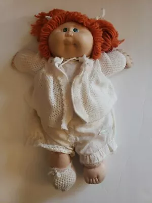 Cabbage Patch Doll 1982 Signed Red Hair Ponytail Doll Green Eyes No Dimple • $24.97