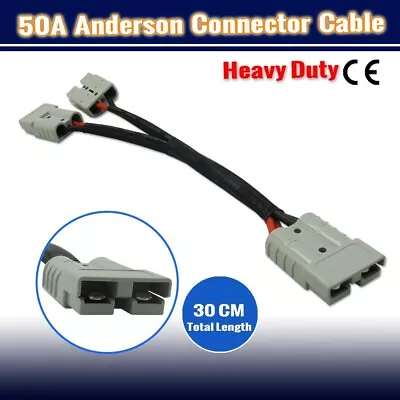 $15.15 • Buy 2 To 1 ANDERSON STYLE PLUG DOUBLE ADAPTER LEAD AMP 50A 12VY Adaptor DT Wiring