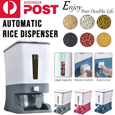 12kg Auto Grain Case Cereal Dispenser Storage Box Kitchen Food Rice Container Au • $26.95